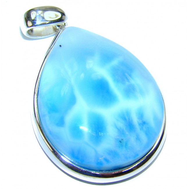 Great quality authentic AAAA Larimar from Dominican Republic .925 Sterling Silver handmade pendant