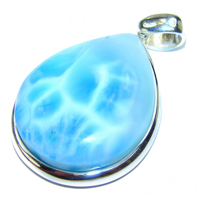 Great quality authentic AAAA Larimar from Dominican Republic .925 Sterling Silver handmade pendant