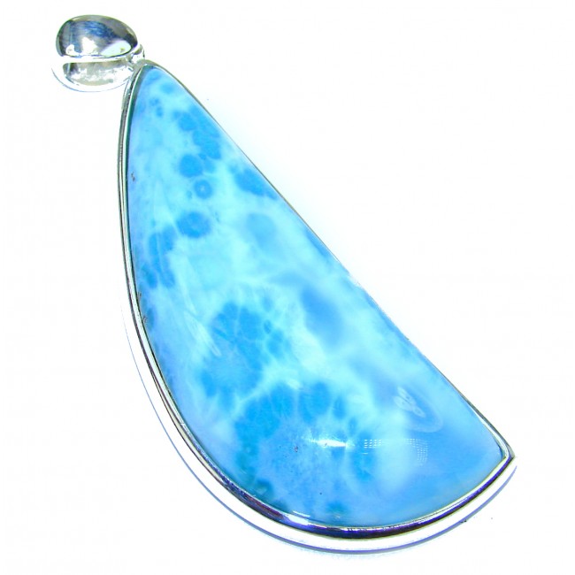 LARGE Best amazing quality Larimar from Dominican Republic .925 Sterling Silver handmade pendant