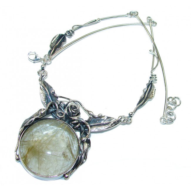 Incredible quality Golden Rutilated Quartz .925 Sterling Silver handcrafted necklace