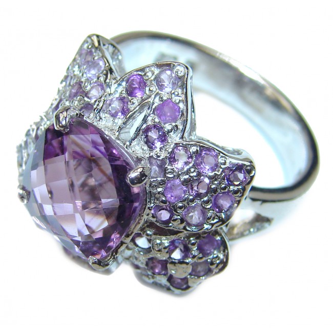 Purple Beauty genuine Amethyst .925 Sterling Silver handcrafted Ring size 9