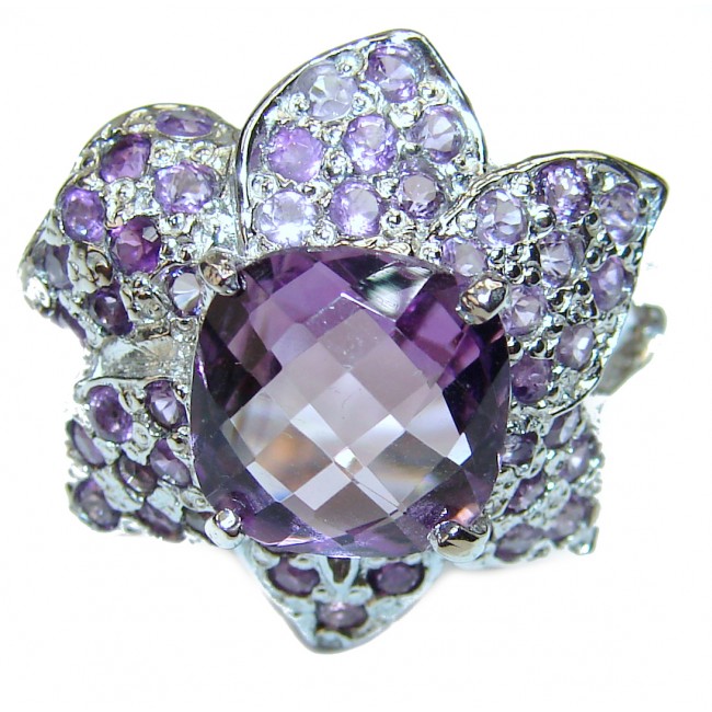 Purple Beauty genuine Amethyst .925 Sterling Silver handcrafted Ring size 9
