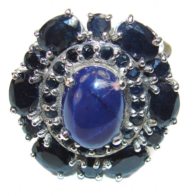 Authentic Sapphire .925 Sterling Silver Ring s. 8