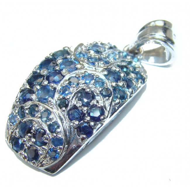Unique Sapphire .925 Sterling Silver handmade pendant