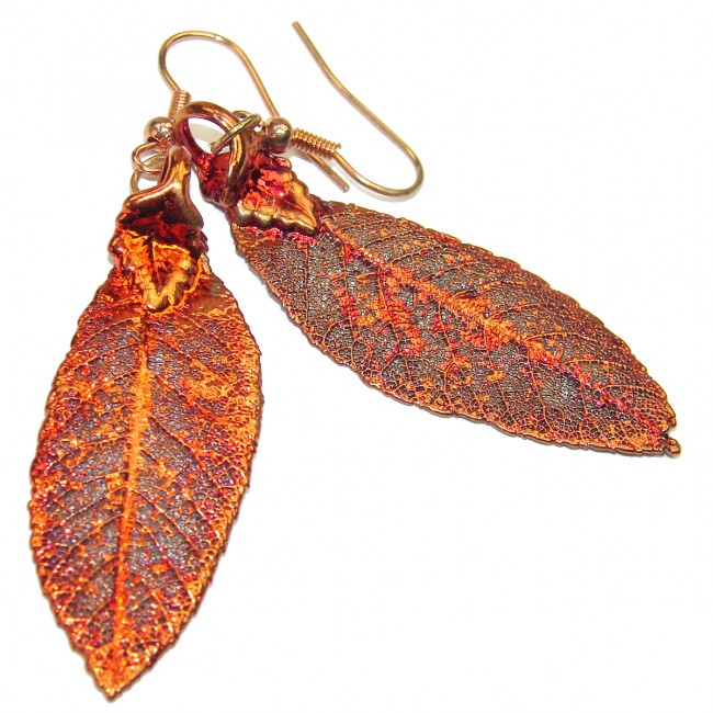 Deeped In Copper Leaves .925 Sterling Silver earrings