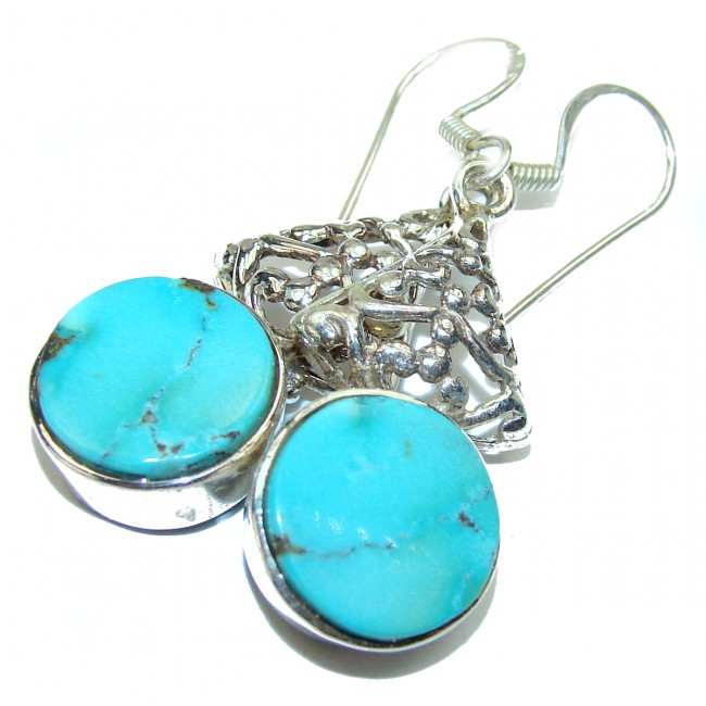 Solid Turquoise .925 Sterling Silver earrings
