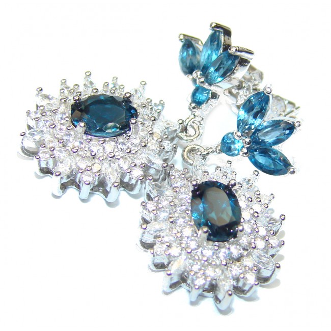 Sublime London Blue Topaz Sterling Silver handmade earrings