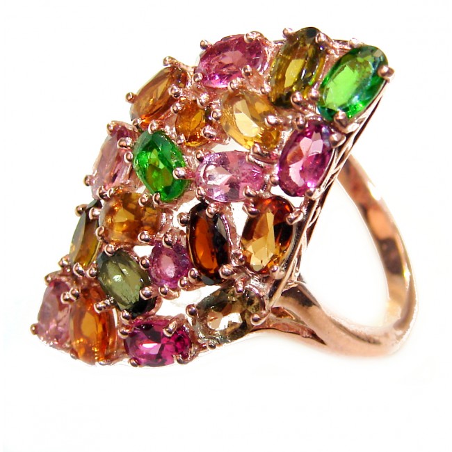 Authentic Tourmaline 18K Gold over .925 Sterling Silver Ring size 7 1/2