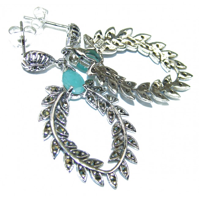 Luxury Emerald .925 Sterling Silver handmade earrings