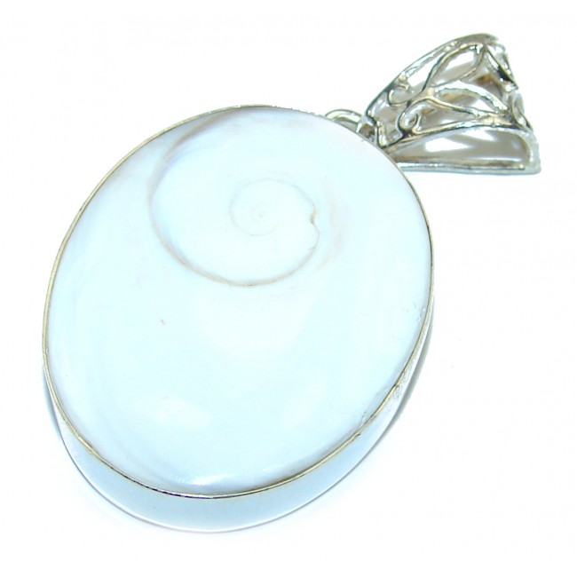 Large Secret Style Shiva Shell .925 Sterling Silver Pendant