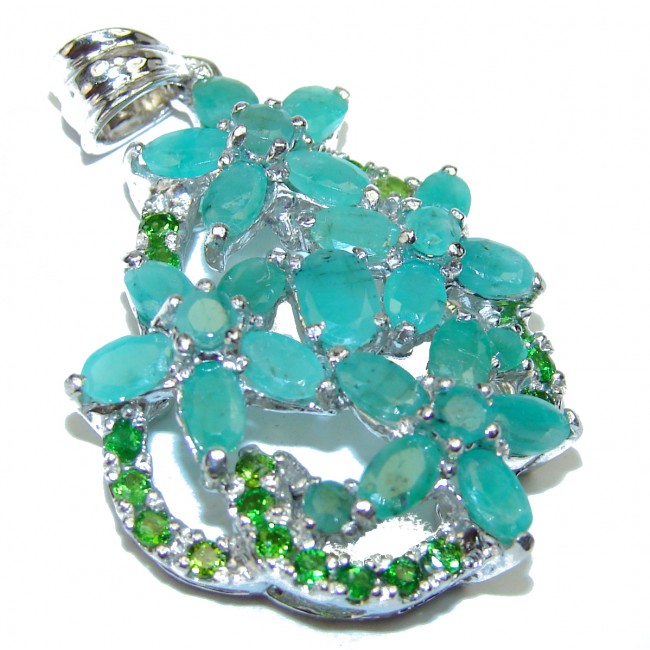 Deluxe Emerald .925 Sterling Silver handmade Pendant