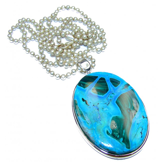 Great quality Chrysocolla .925 Sterling Silver handcrafted Necklace