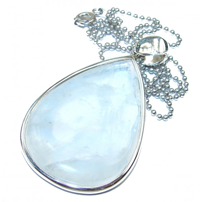 Large Snow Queen Chunky Moonstone .925 Sterling Silver handcrafted necklace