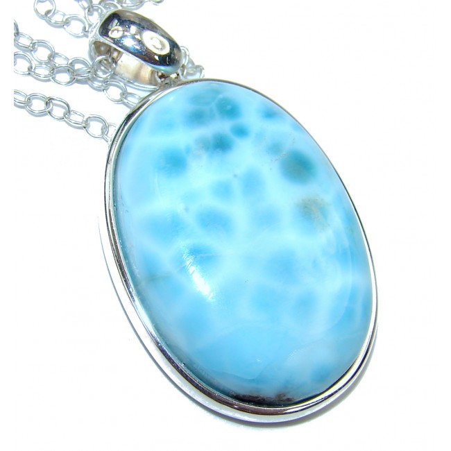 Glorious Best quality authentic Larimar .925 Sterling Silver handmade necklace
