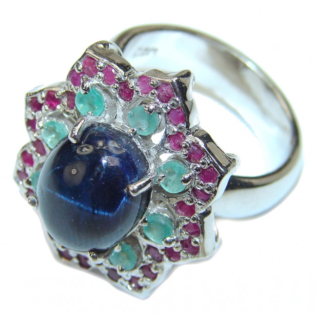 A MAGICAL INSPIRATION Authentic Sapphire .925 Sterling Silver handmade Ring s. 8