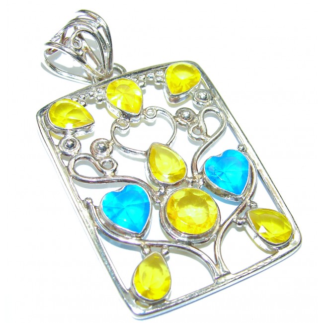 Sunny Quartz .925 Sterling Silver handcrafted pendant