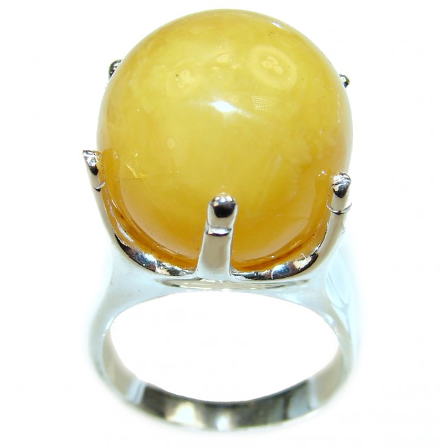 Best quality Butterscotch Baltic Amber .925 Sterling Silver handmade Ring size 8 1/4