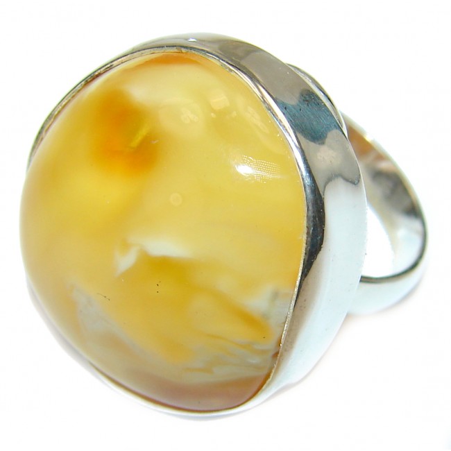 Best quality Butterscotch Baltic Amber .925 Sterling Silver handmade Ring size 9
