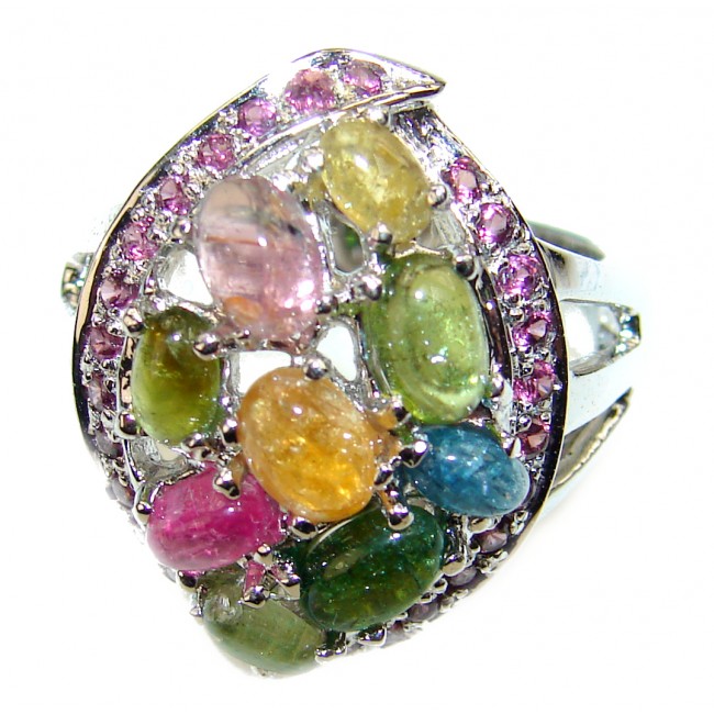 Authentic Tourmaline .925 Sterling Silver Ring size 8 3/4