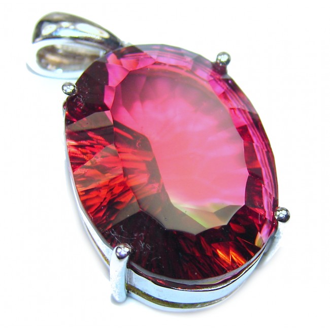 Deluxe Oval cut Tourmaline .925 Sterling Silver handmade Pendant