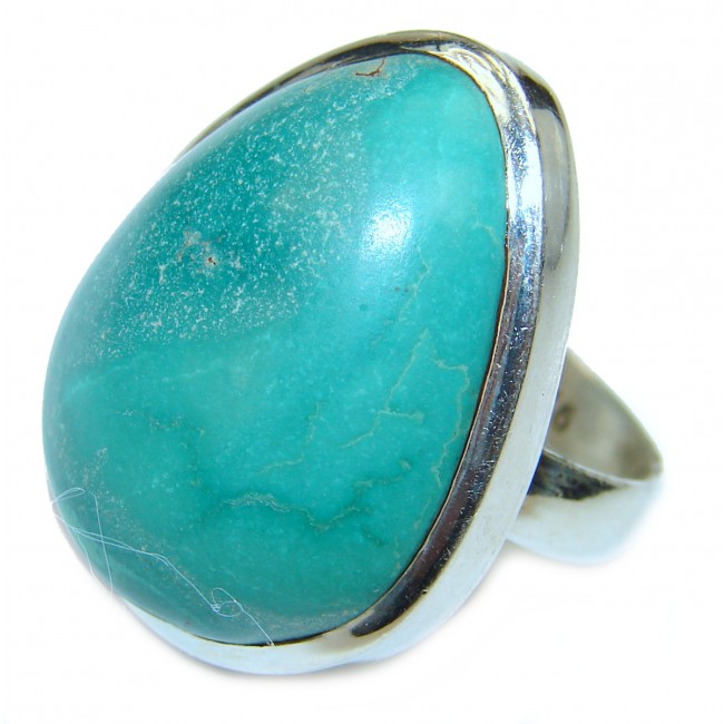 Authentic Turquoise .925 Sterling Silver ring; s. 6 3/4