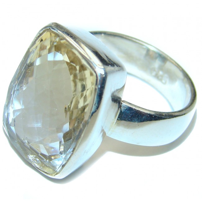 HUGE Cocktail Style Natural Citrine .925 Sterling Silver handcrafted Ring s. 6