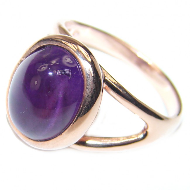 Royal Quality 29.5 carat Amethyst 18K Gold over .925 Sterling Silver handcrafted Statement Ring size 6 1/4