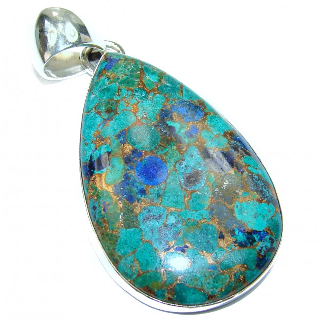 Great Beauty Copper Azurite .925 Sterling Silver handcrafted Pendant