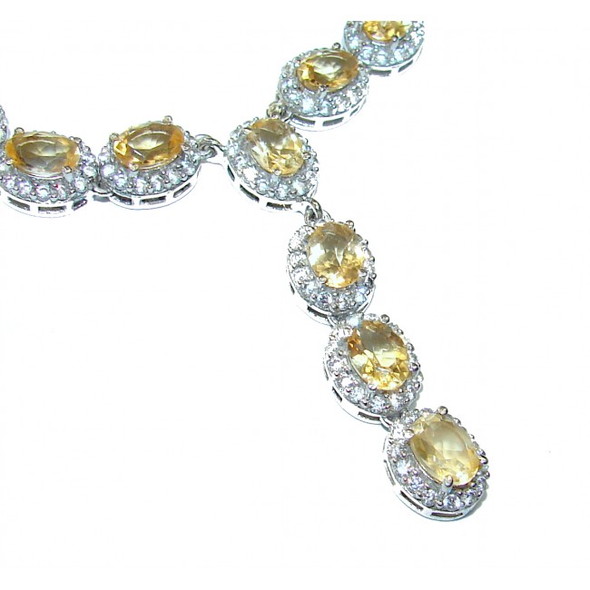 Spectacular genuine Citrine .925 Sterling Silver handcrafted necklace