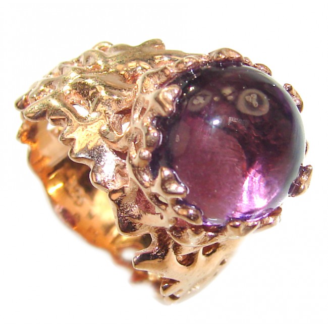 Purple Reef Amethyst Rose Gold over .925 Sterling Silver Ring size 8