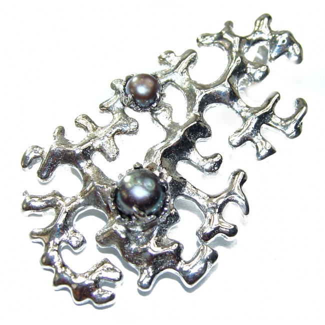 Ocean Reef Black Pearl .925 Sterling Silver handmade pendant