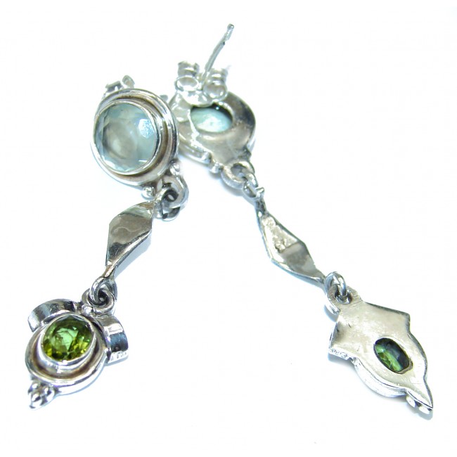 Rich Design Peridot .925 Sterling Silver handcrafted earrings