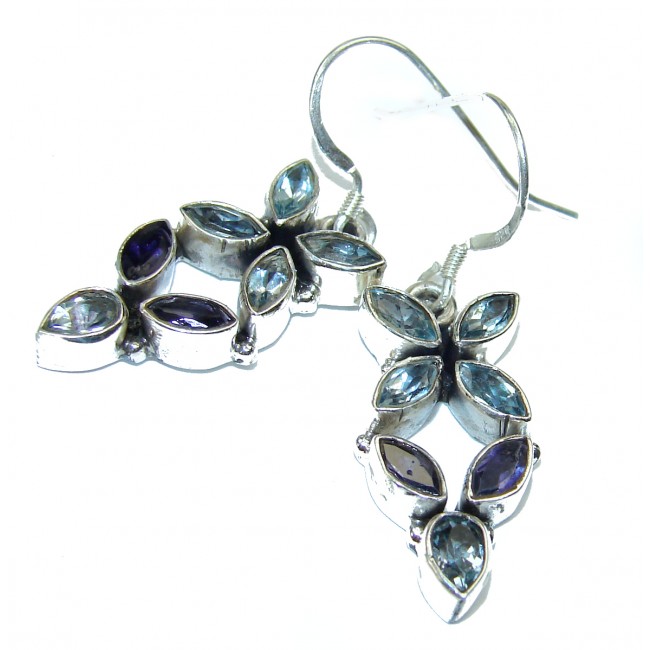 Blue Iolite .925 Sterling Silver handmade earrings
