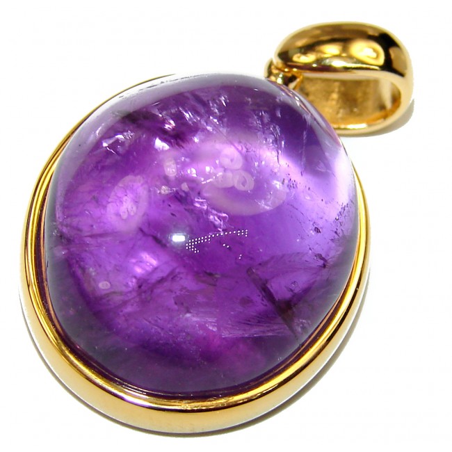 Lilac Blessings spectacular 61.5ct Amethyst 18K Gold over .925 Sterling Silver handcrafted pendant
