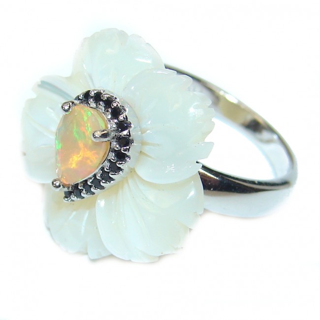 Authentic Ethiopian Opal .925 Sterling Silver handmade Ring s. 5 3/4