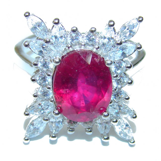 Exclusive Genuine Ruby .925 Sterling Silver handmade Ring size 6 1/2