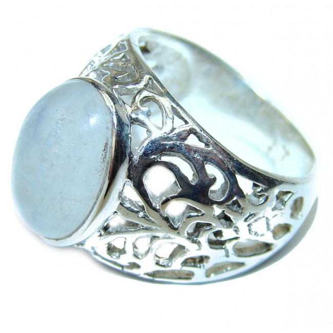 Fire Moonstone .925 Sterling Silver handmade ring s. 7