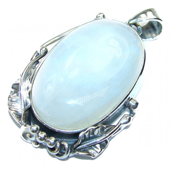 Large Snow Queen Chunky Moonstone .925 Sterling Silver handcrafted pendant