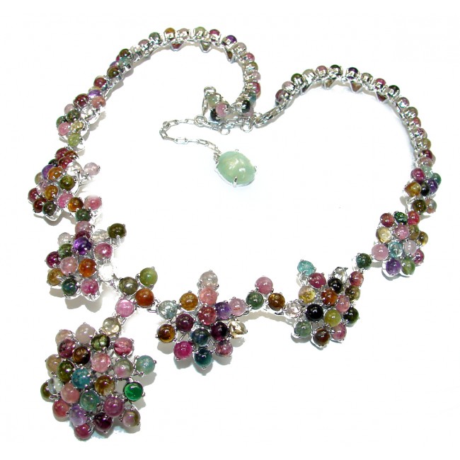 Authentic Brazilian Watermelon Tourmaline .925 Sterling Silver handcrafted transforming necklace