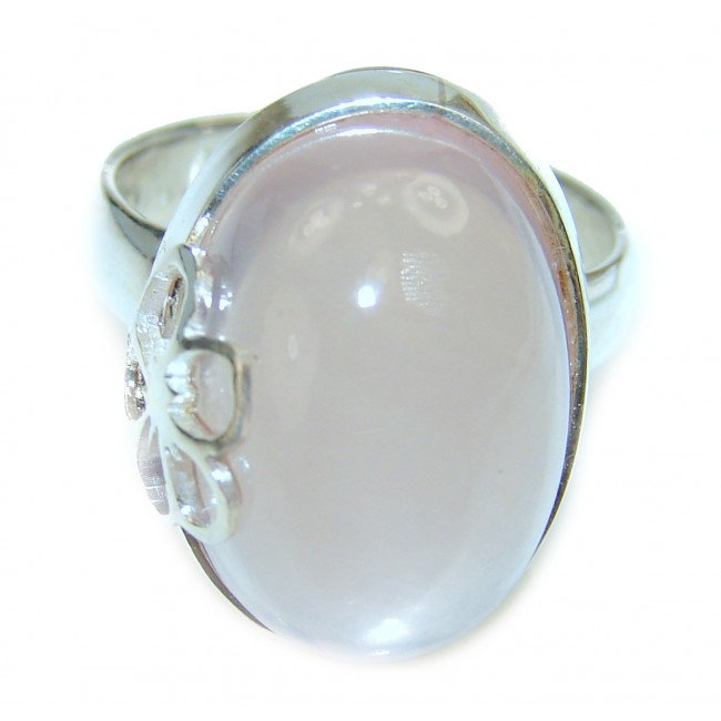 Rose Quartz .925 Sterling Silver brilliantly handcrafted ring s. 8