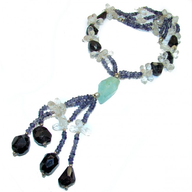 Secret Beauty Blue Aquamarine Iolite .925 Sterling Silver handcrafted necklace