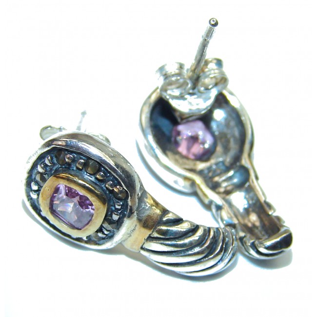 Sublime Pink Topaz Sterling Silver handmade earrings