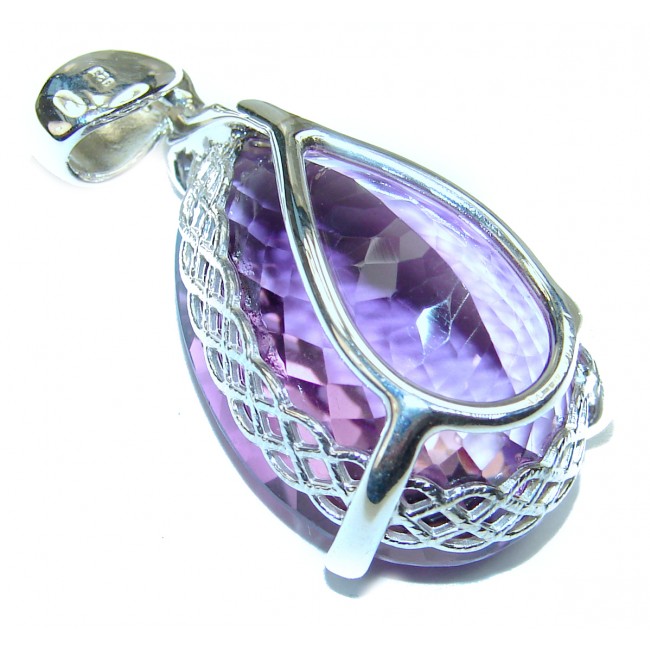 Purple Queen 48.4 carats authentic Amethyst .925 Silver handcrafted pendant