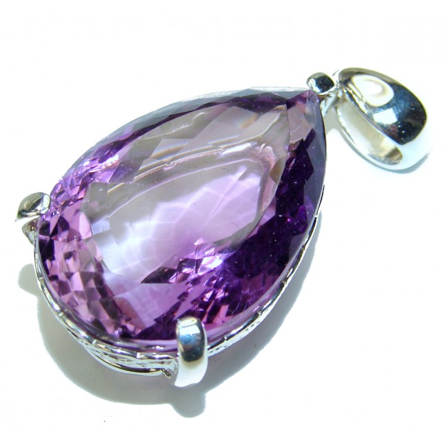 Purple Queen 48.4 carats authentic Amethyst .925 Silver handcrafted pendant