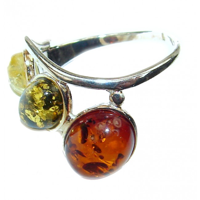 Beautiful Authentic Baltic Amber .925 Sterling Silver handcrafted ring; s. 7 1/4