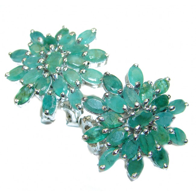 Very Unique authentic Emerald .925 Sterling Silver handcrafted earrings