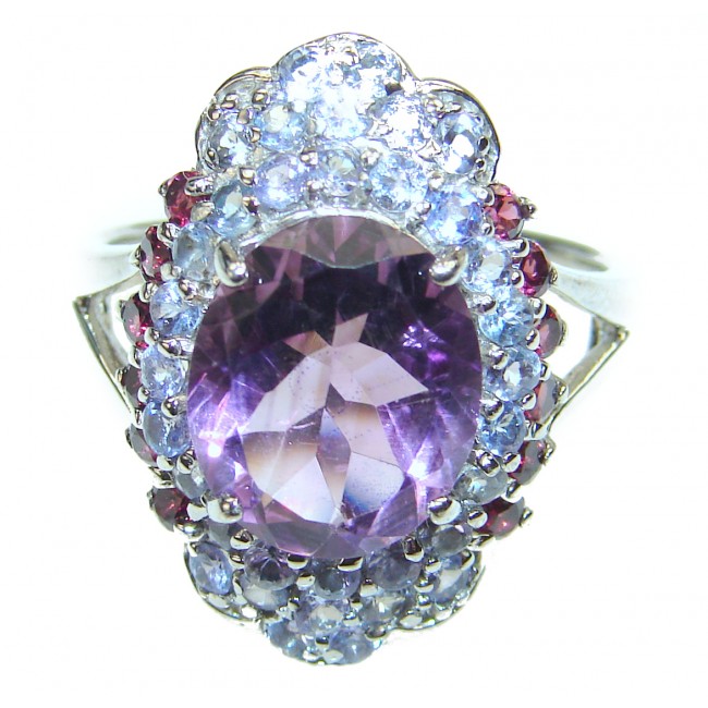 Best quality Amethyst .925 Sterling Silver handcrafted Ring Size 9