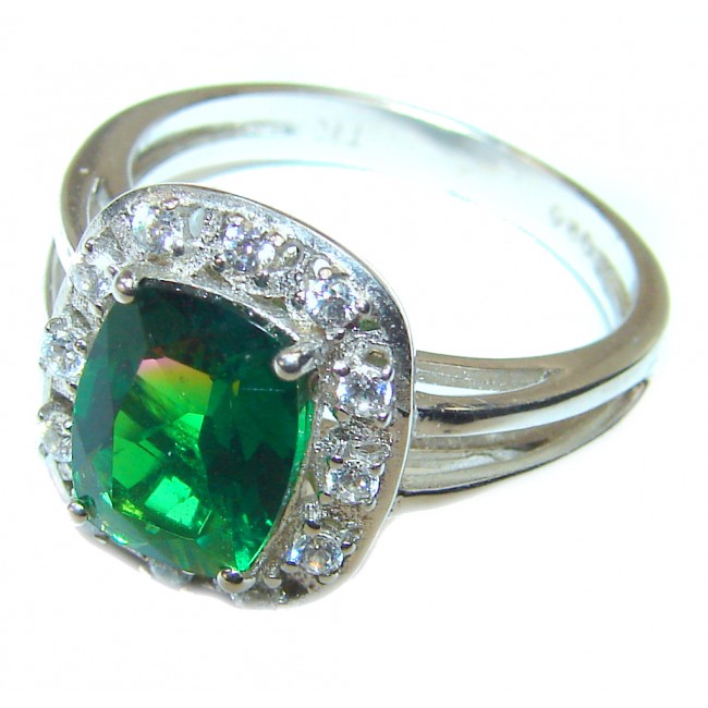 5.1 Watermelon Tourmaline .925 Sterling Silver handcrafted Ring size 7