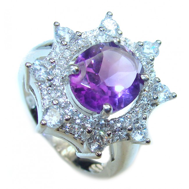 Best quality Amethyst .925 Sterling Silver handcrafted Ring Size 5 3/4