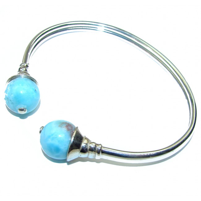 Fine Art Blue Larimar .925 Sterling Silver handcrafted Bracelet / Cuff